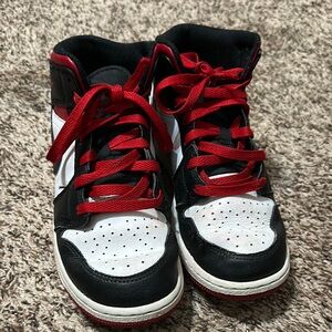 Kids Black and Red High-Top Sneakers
